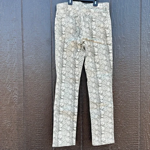 Adriano Goldschmied 28R Jeans Pants Python Snake Pattern Mari High Rise Straight - Picture 5 of 13